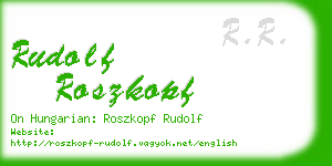 rudolf roszkopf business card